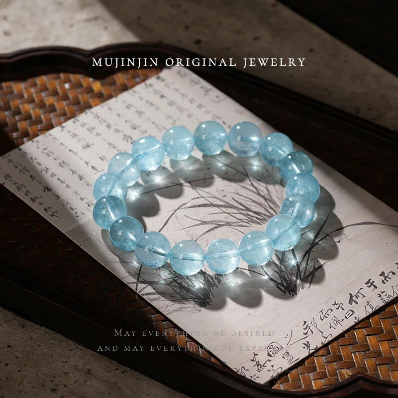 【木槿槿】天然托帕石单圈手串女款小众生日礼物送女朋友串珠手链