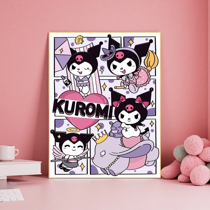 库洛米十字绣2025新款客厅卧室小幅简约可爱卡通创意礼物手工刺绣