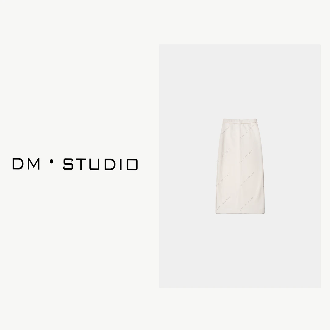 -DM•STUDIO/气质厚款纯色极简风百搭松紧腰半身裙（56568）