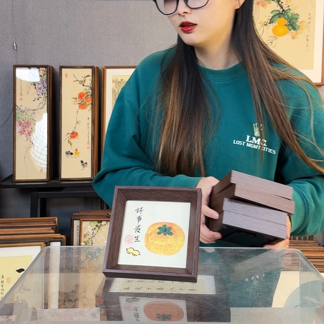 碑帖纯手绘，纯手写带框尺寸：12×12厘米