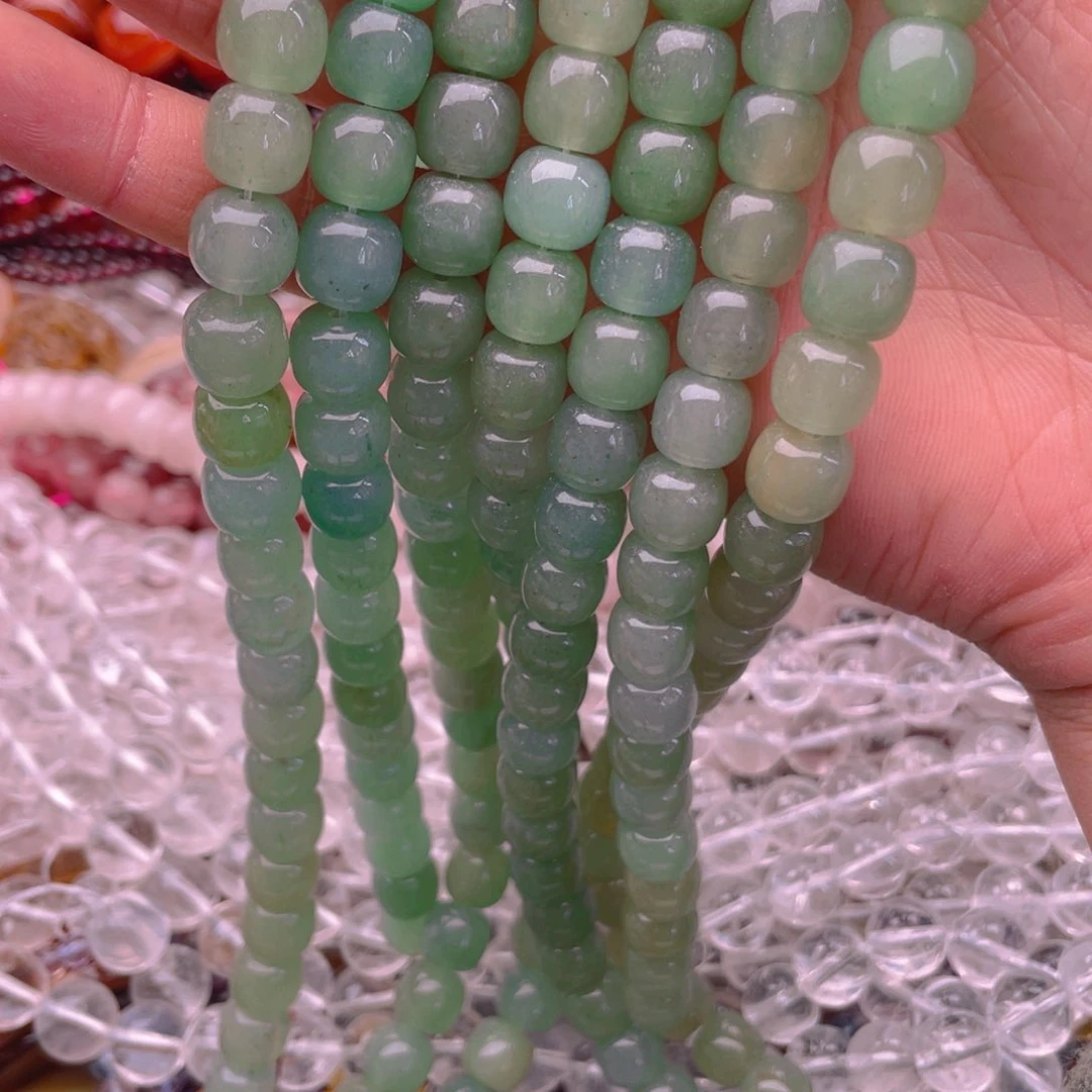 玛瑙/玉髓珠宝半成品未镶嵌绿东林吨吨1条卡10