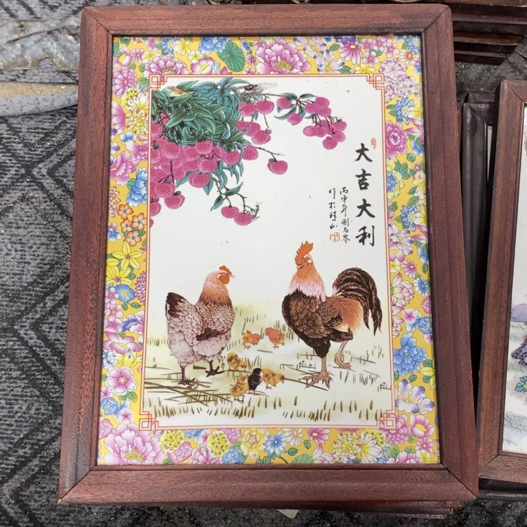 瓷片37*28 景德镇瓷板画柴窑烧制