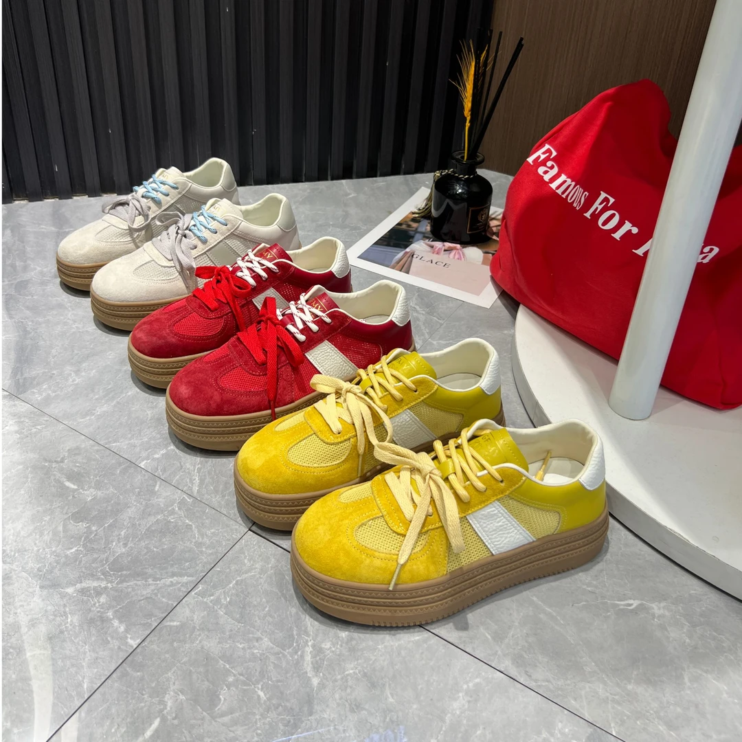 2025夏季新款潮流网面鞋女时尚百搭轻便透气休闲洋气德迅板鞋32