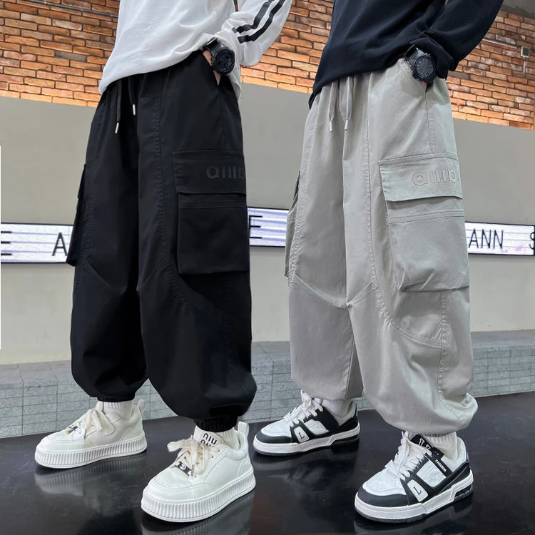 男童工装裤春秋款2025新款儿童秋装裤子中大童秋季休闲长裤帅气潮