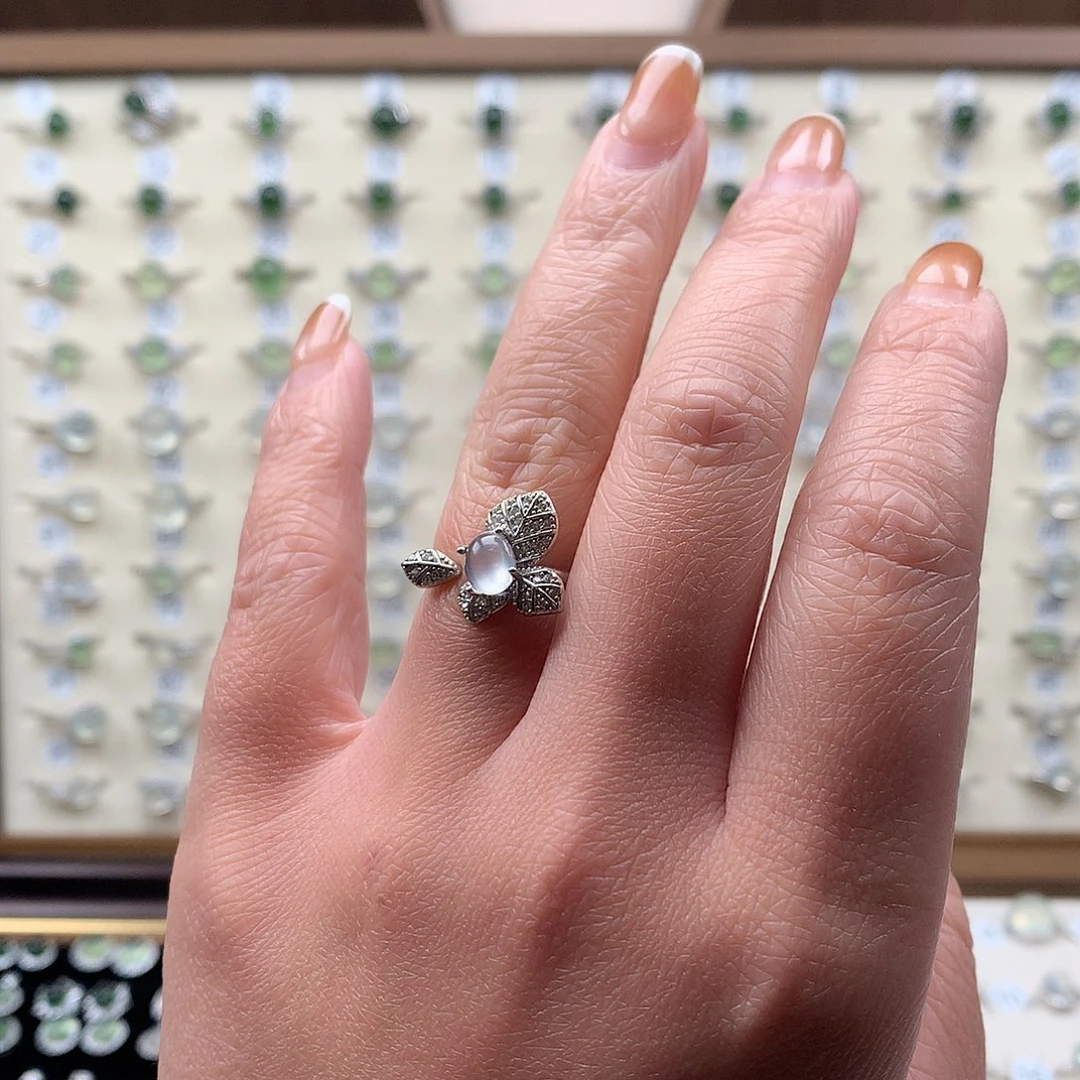 蛇纹石玉银S925镶嵌颈饰