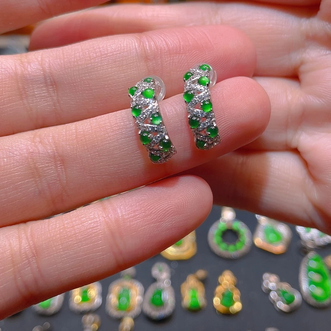 翡翠银S925镶嵌吊坠(不含链)