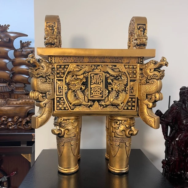 中华鼎铜摆件鼎盛千秋公司开业礼品高档手工雕刻摆件传统老物件