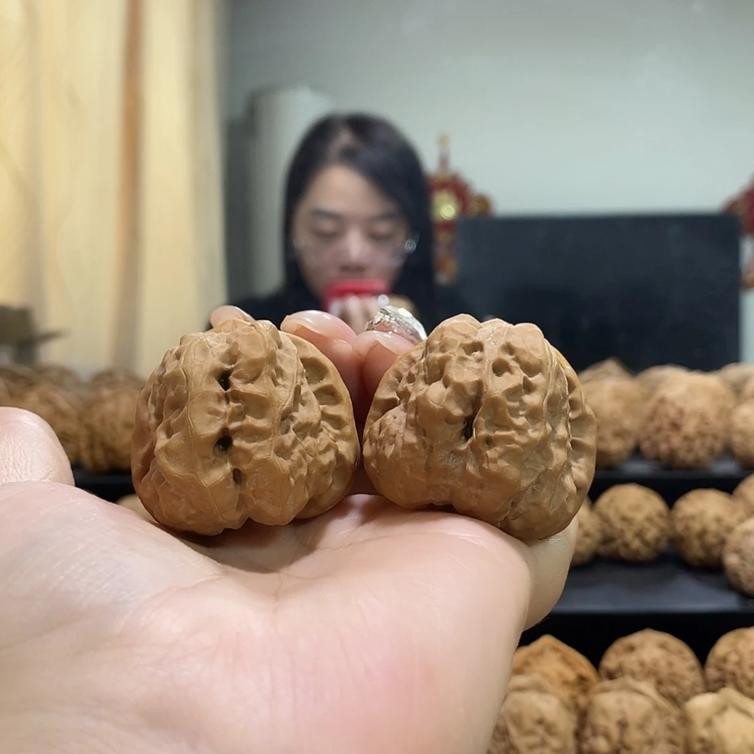 把件文玩核桃边38肚41蛤蟆头有修