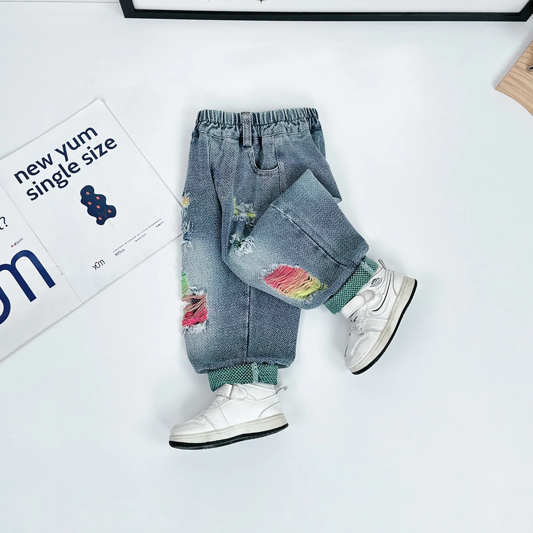 男童裤子春秋款儿童牛仔裤2025新款春装潮 BQ25026Y 悠悠童话童装