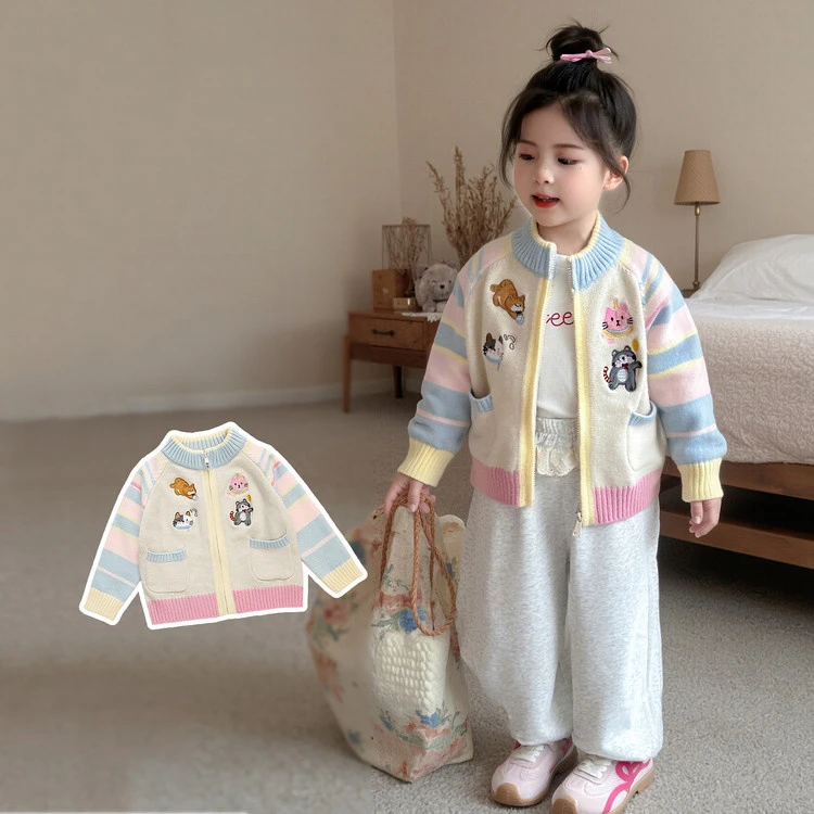 外套童装女童针织舒适洋气休闲宽松儿童春秋洋气秋装春装2025热款