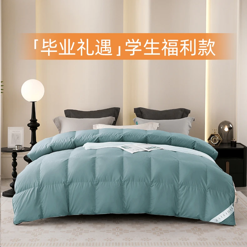 【学生被福利款】子母被冰城雁鸭绒高档纯色超柔静舒适蓬松羽绒被