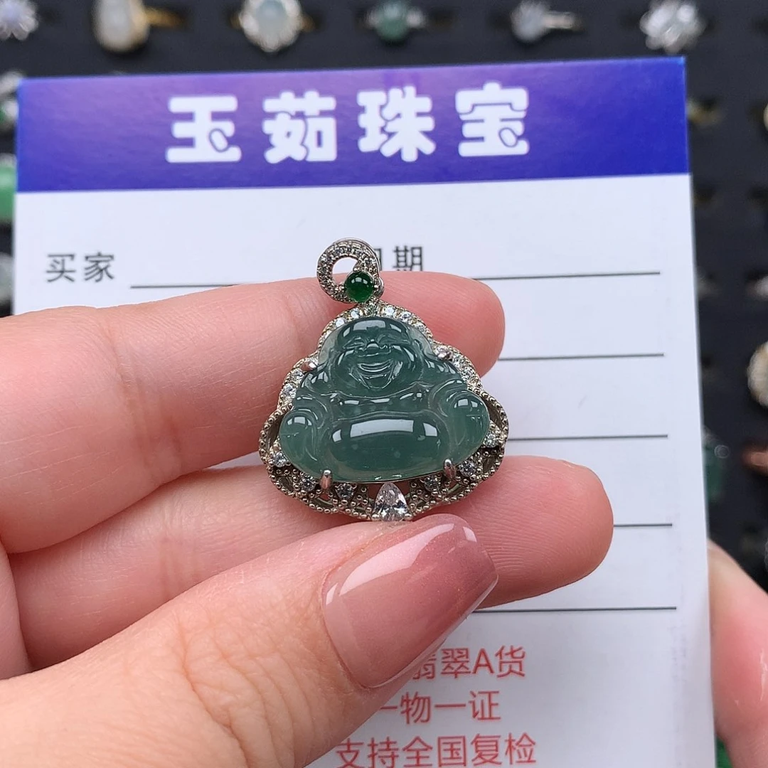 翡翠颈饰银S925镶嵌项链925