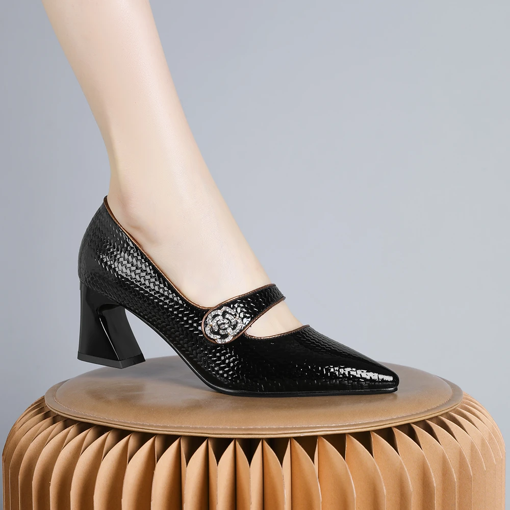 妮彩诗2024年新款欧美浅口性感尖头单鞋纯色简约百搭气质女鞋1323