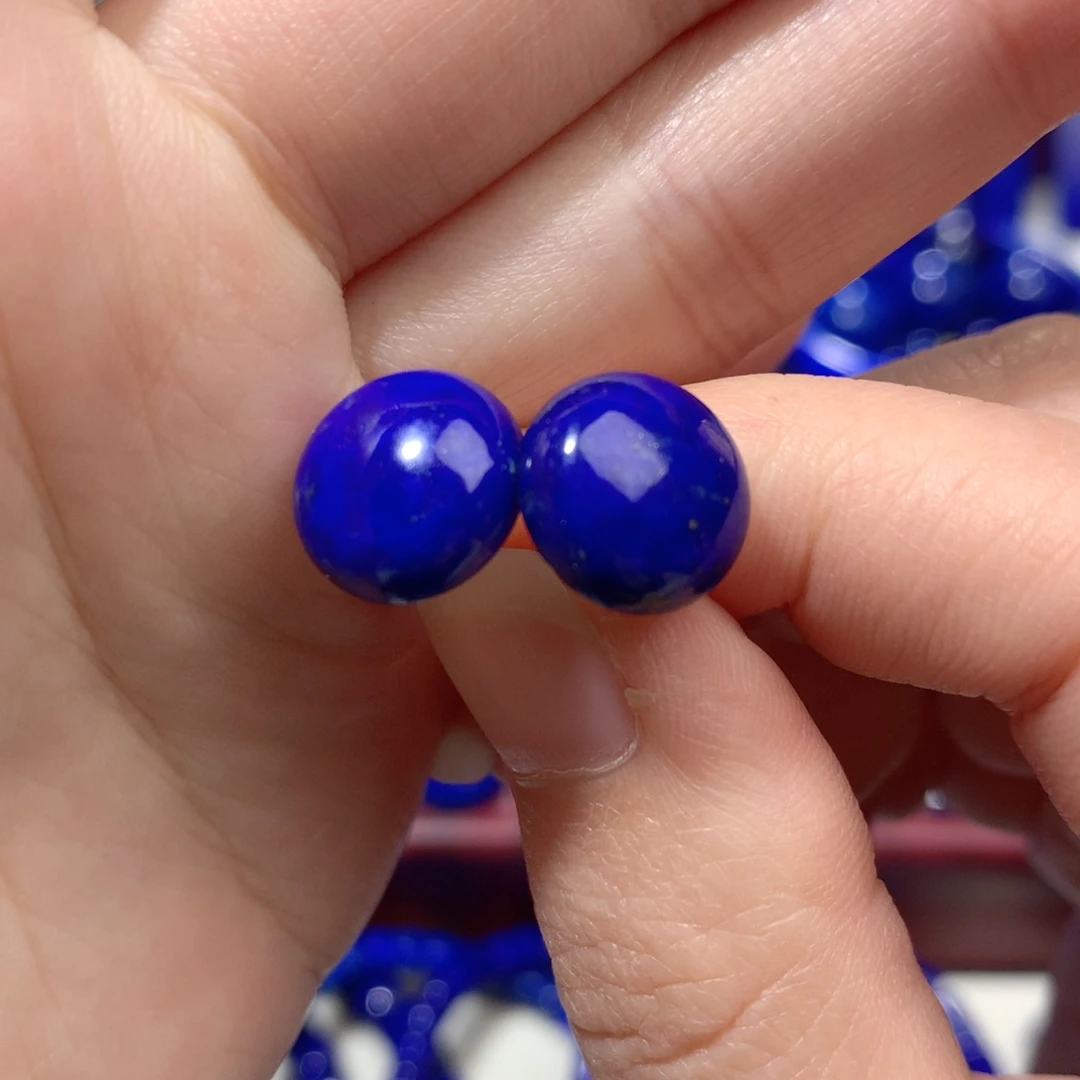 青金石未镶嵌耳钉定制