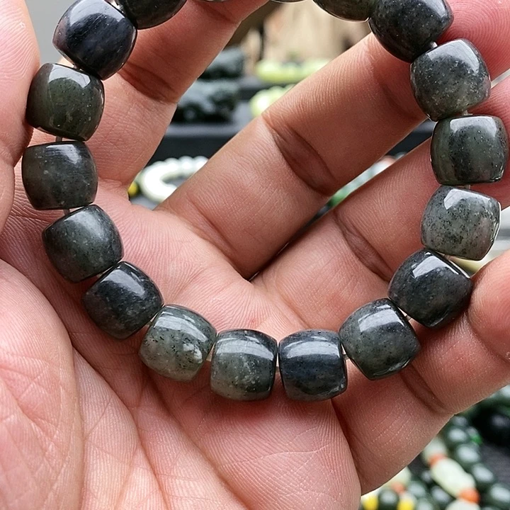 【闪购商品】手链未镶嵌和田玉12直切青花有棉