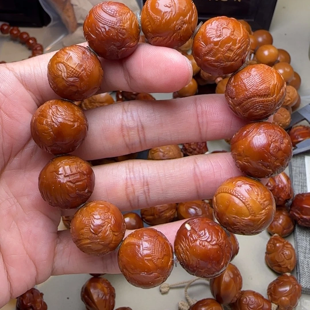 手串/手链橄榄核纯手工雕刻锦绣山河