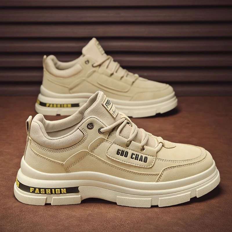 秋季男鞋新款透气工装鞋子男韩版潮流百搭防滑耐磨上班