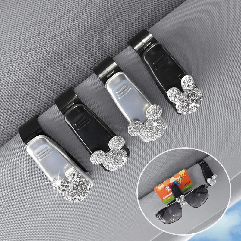 车载眼镜夹创意车用多功能时尚墨镜支架遮阳板票据卡片夹汽车用品