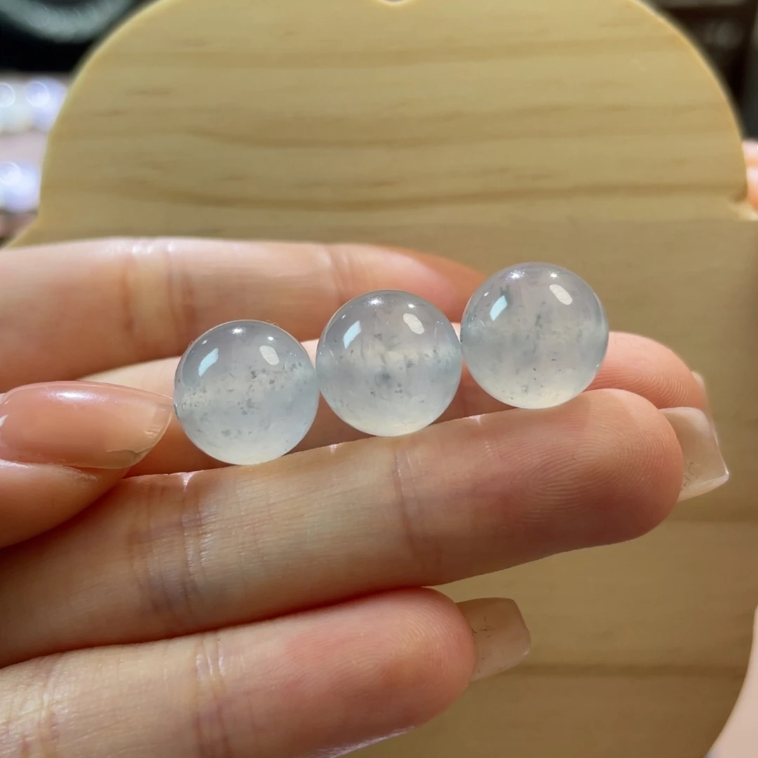 翡翠散珠天然缅a黑冰乌鸡单珠3颗