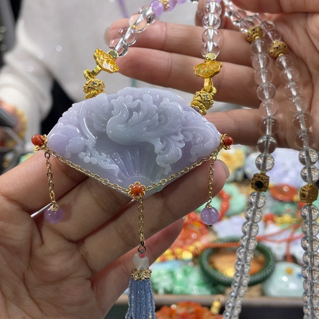 翡翠颈饰未镶嵌代编织