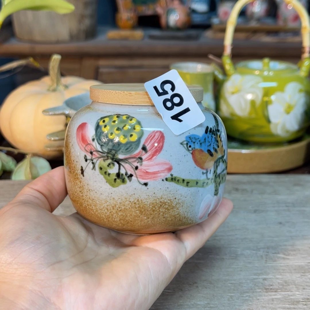 壶素浅陶瓷手工手绘