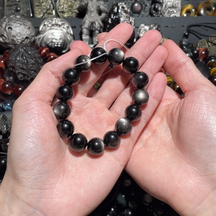 黑曜岩手串未镶嵌跟****让