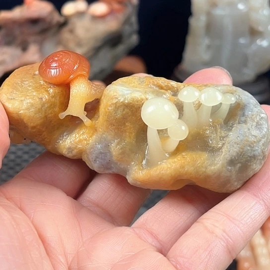 寿山石想*芙蓉小摆件