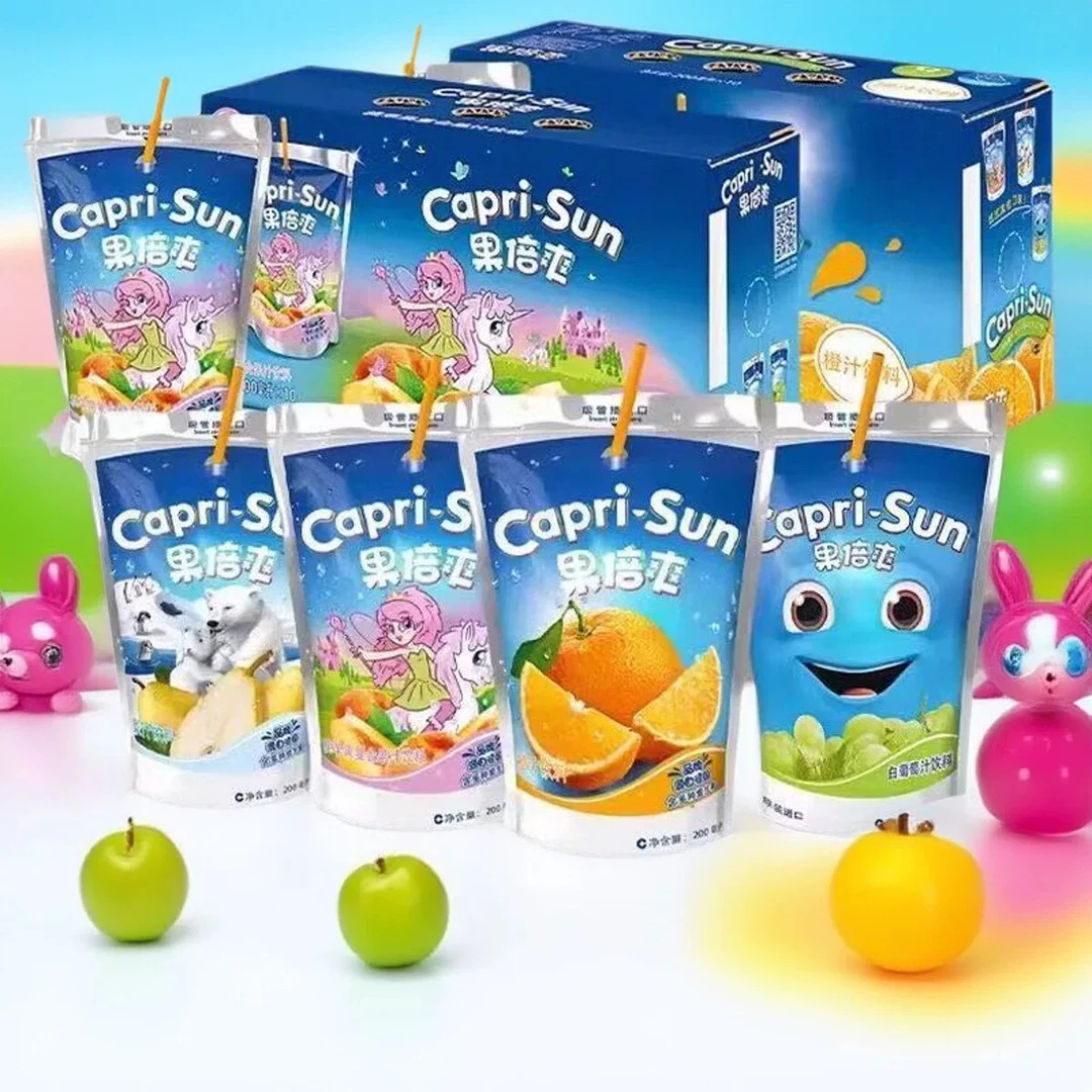 特惠-果倍爽果汁饮料袋装白葡萄桃苹果200ml混合口味果汁