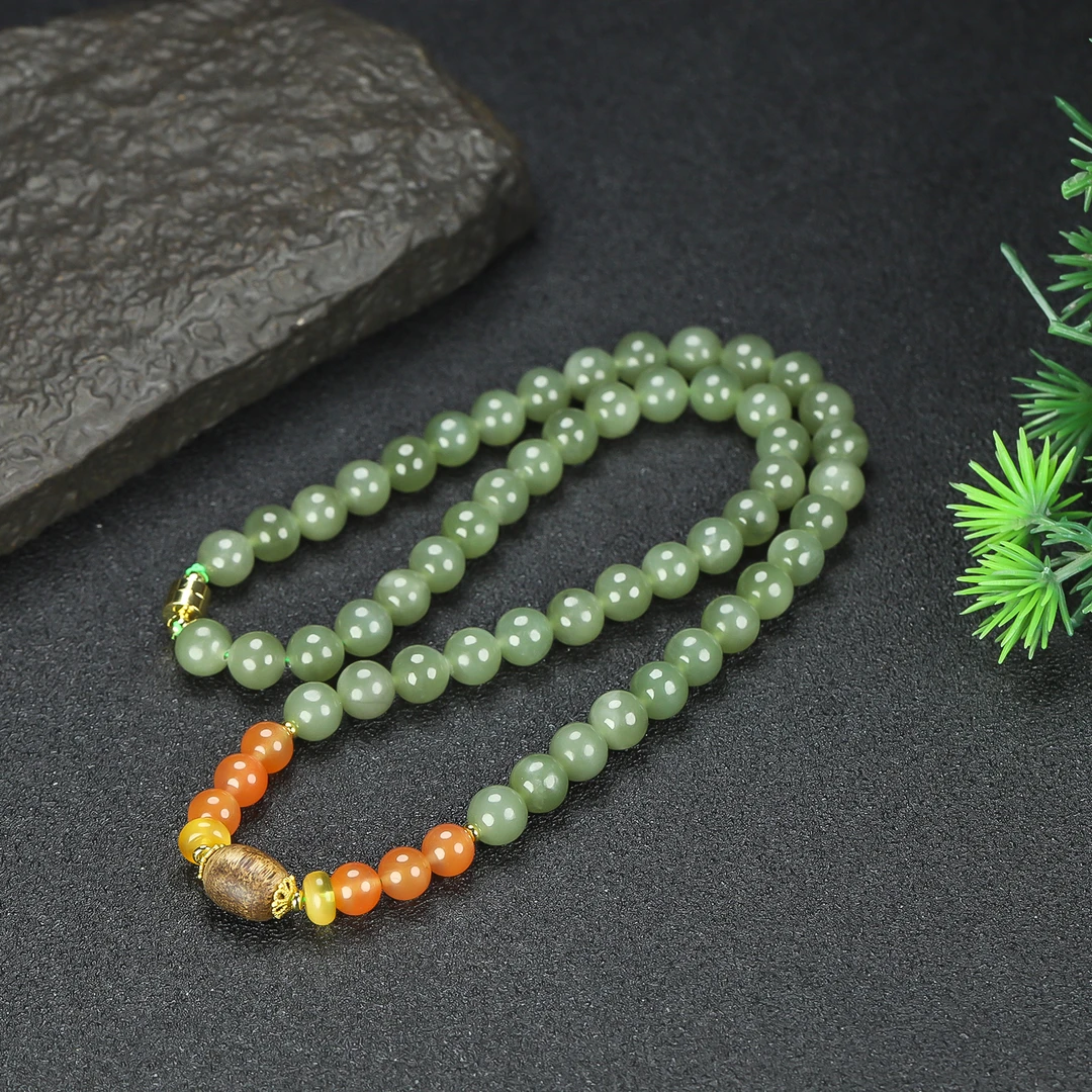 和田玉晴水彩虹项链XL087多样性发其一