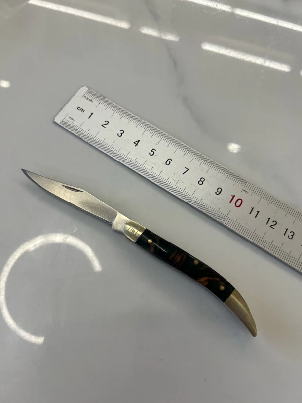 外贸库存 亚克力星空纹小辣椒 无锁折叠家用水果刀