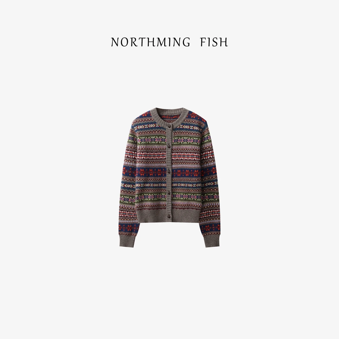 NorthMing fish「编织灵感」100羊毛 老钱时髦中古层次感纹样毛衣