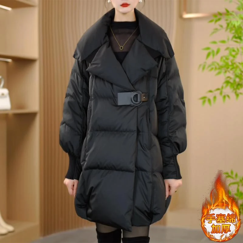 高级感时髦洋气加厚棉服2025秋冬新款保暖御寒中长款时尚百搭外套