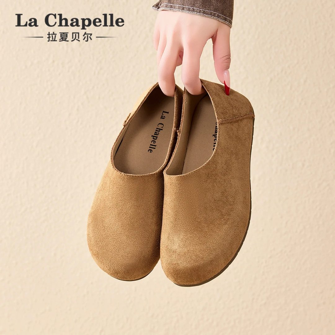 拉夏贝尔毛呢勃肯鞋女款新款2025爆款韩版时尚百搭运动休闲单鞋女