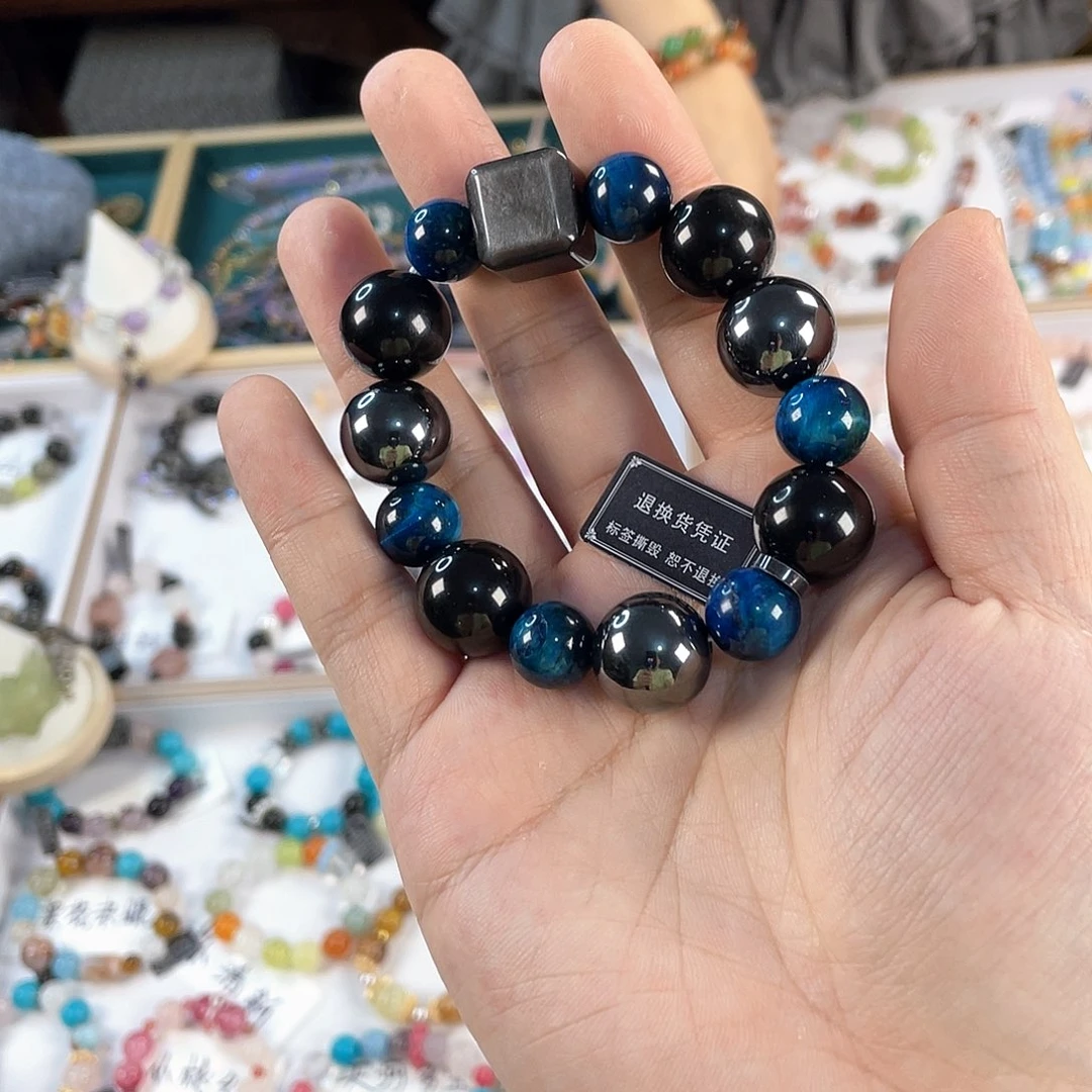 水晶手链银S925镀金镶嵌