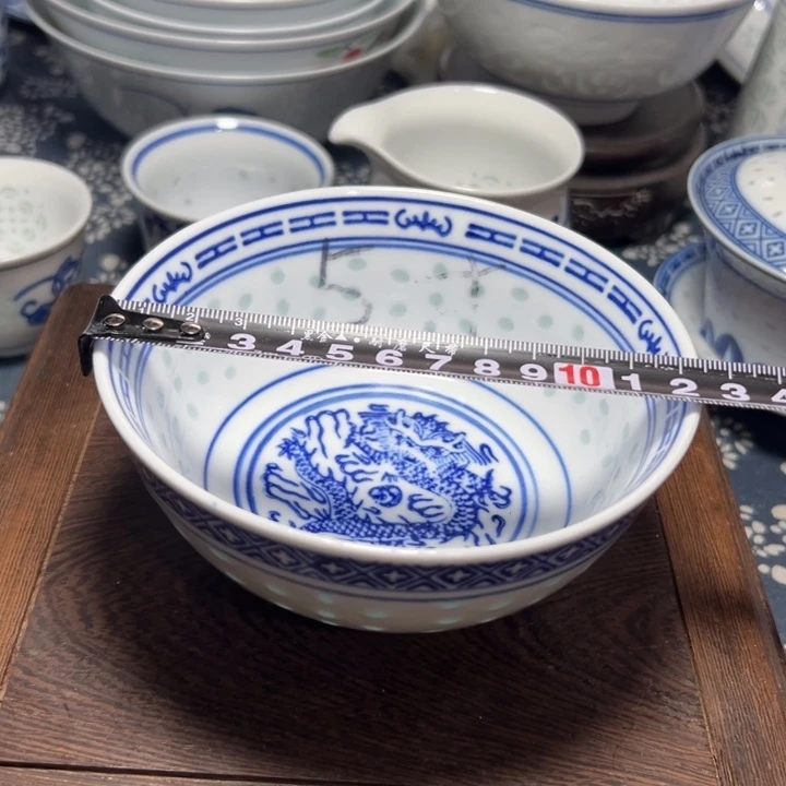 陶瓷青花玲珑5寸饭碗