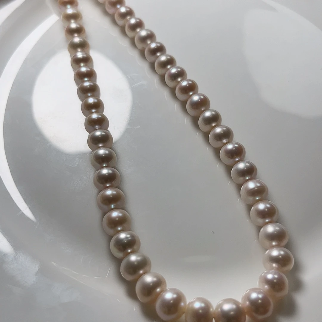 项链未镶嵌淡水珍珠9.5左右极光天女粉超亮
