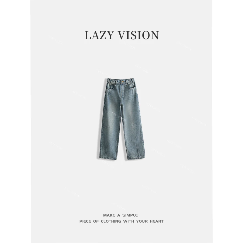 LAZYVISION【结构】土耳其进口棉直筒牛仔裤ZMD-20874
