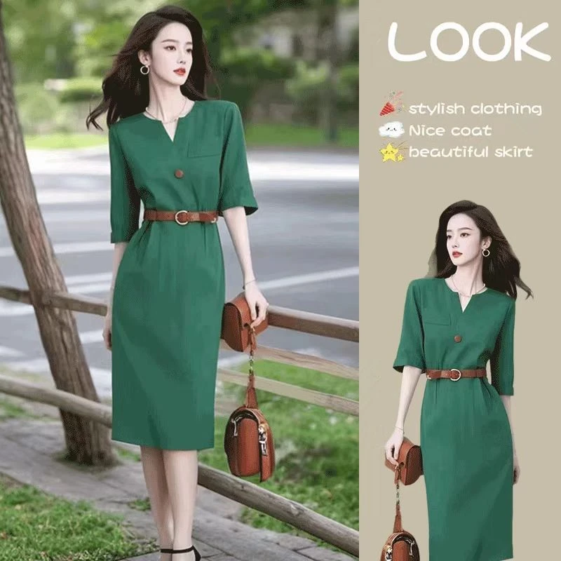 2025洋气春季新款正式场合气质收腰连衣裙女装优雅御姐高级长裙子