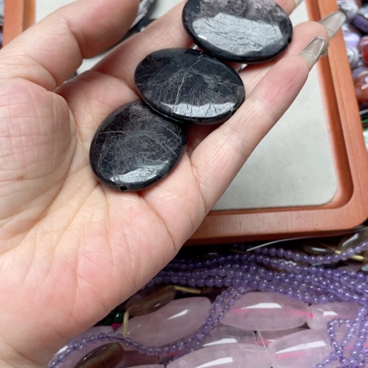 玛瑙/玉髓合金珠宝半成品一个3.0x4.0金运石吊坠