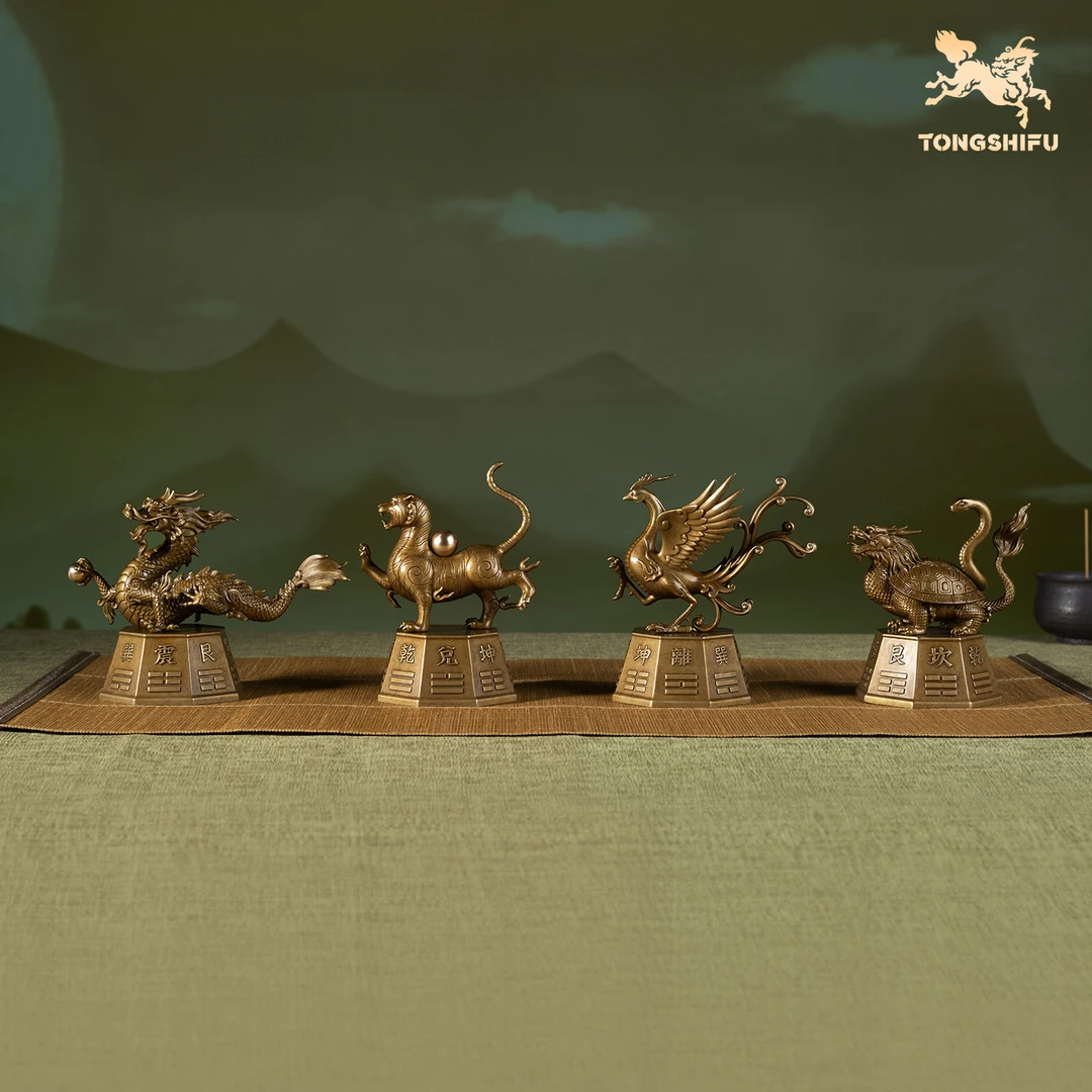 铜师傅《青龙》《白虎》《朱雀》《玄武》中式客厅办公室四大神兽青铜摆件