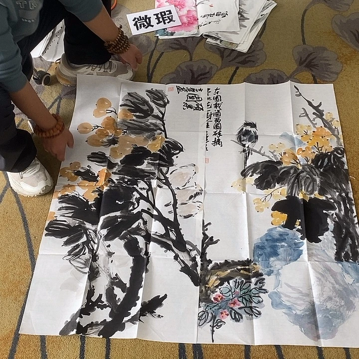 雲***间国画50/100潘言慧手绘画芯