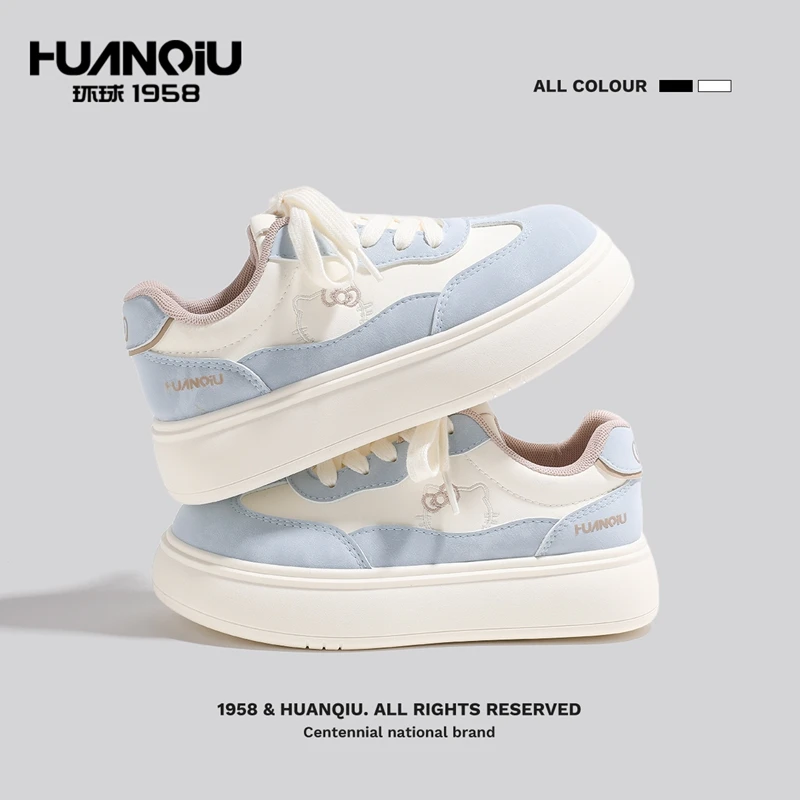 环球爆款复古厚底增高鞋小众猫咪刺绣板鞋潮流时尚百搭休闲鞋女鞋