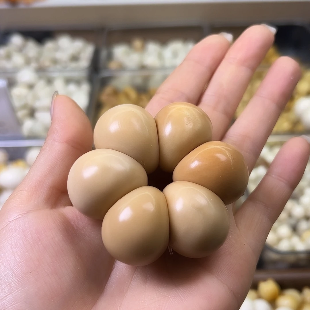 菩提根/象牙果手串瑕疵茶色山竹手捻1条卡27左右表面有裂