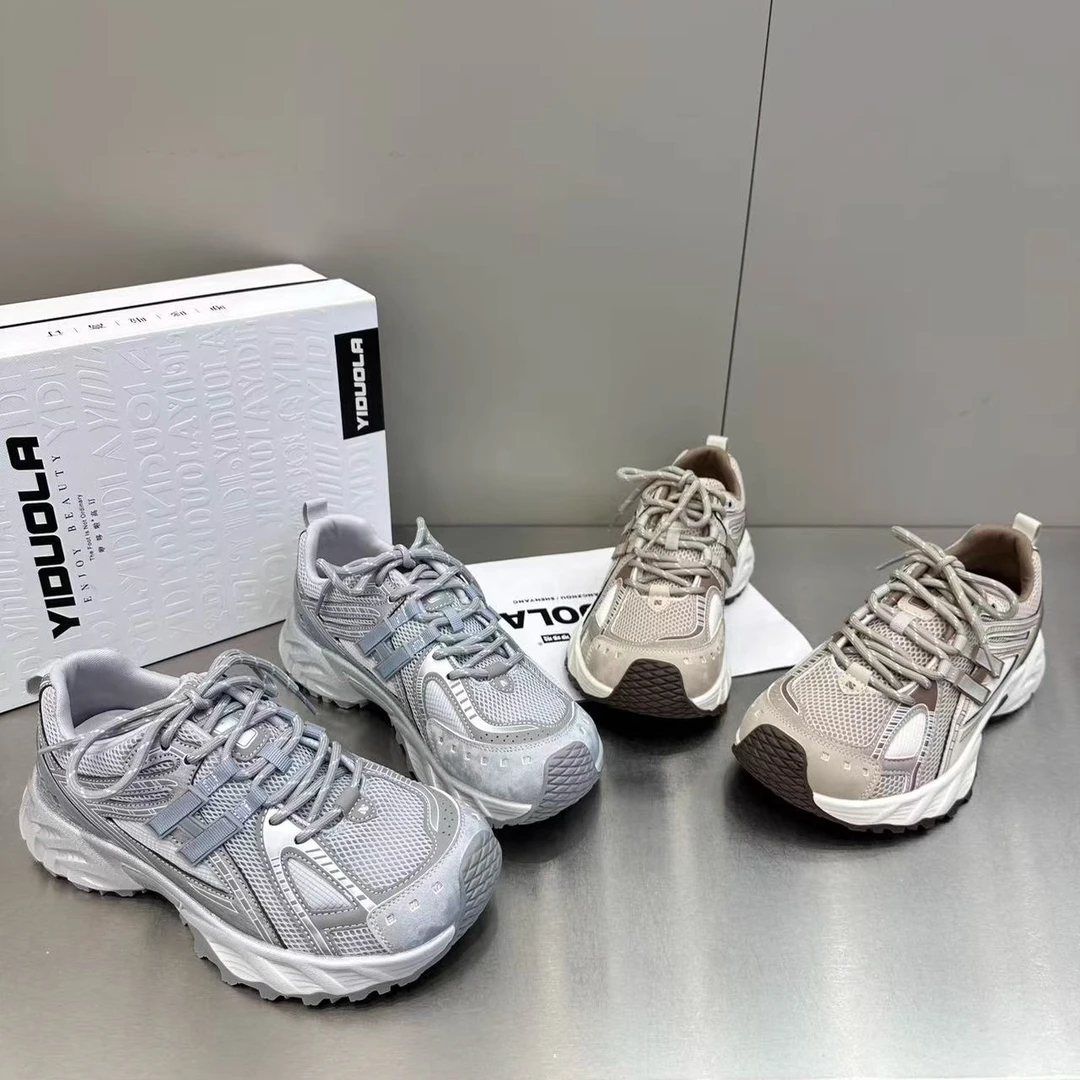 2025新款夏季厚底增高网面百搭休闲老爹鞋女外穿时尚百搭休闲女鞋