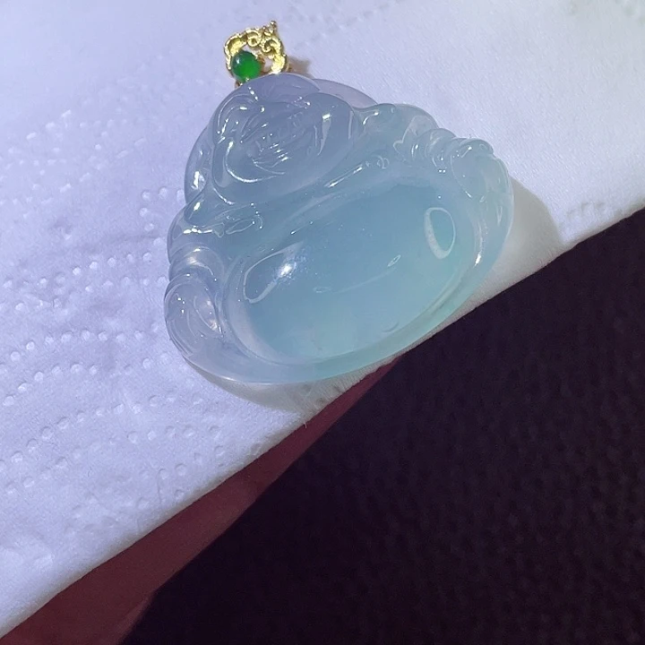 颈饰18K金镶嵌翡翠翡翠