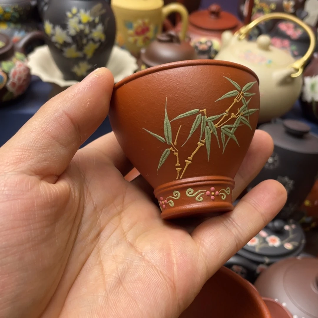 红泥茶杯紫砂主人杯80cc