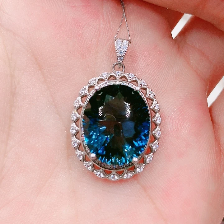 托帕石吊坠(不含链)银S925镶嵌13.4✖️16,2