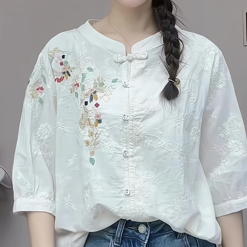 欧货重磅2025年春季新款女装白色国风衬衣高级感穿搭漂亮上衣潮夏