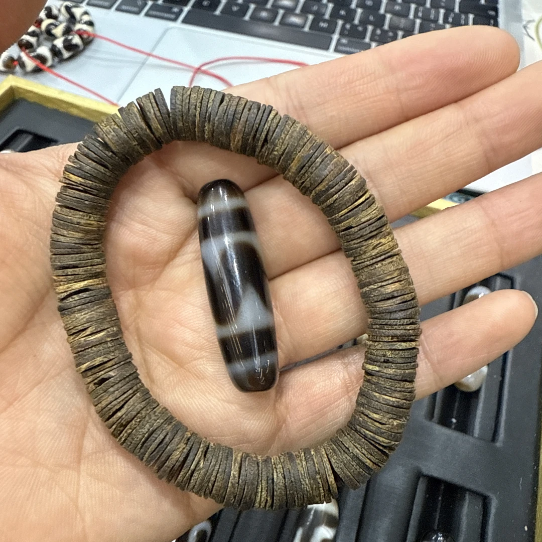 非金属大理石手链 药片单圈手串凉韵足