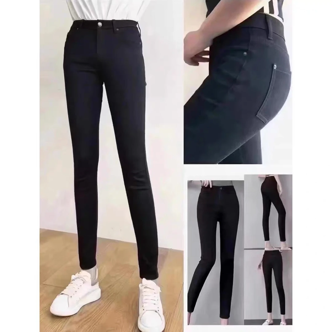 GIRDEAR/哥弟经典显瘦百搭修身高弹力高腰九分铅笔牛仔裤1100045